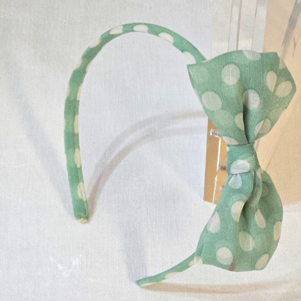 Light green Polka Dot Bow Fashion Hairband